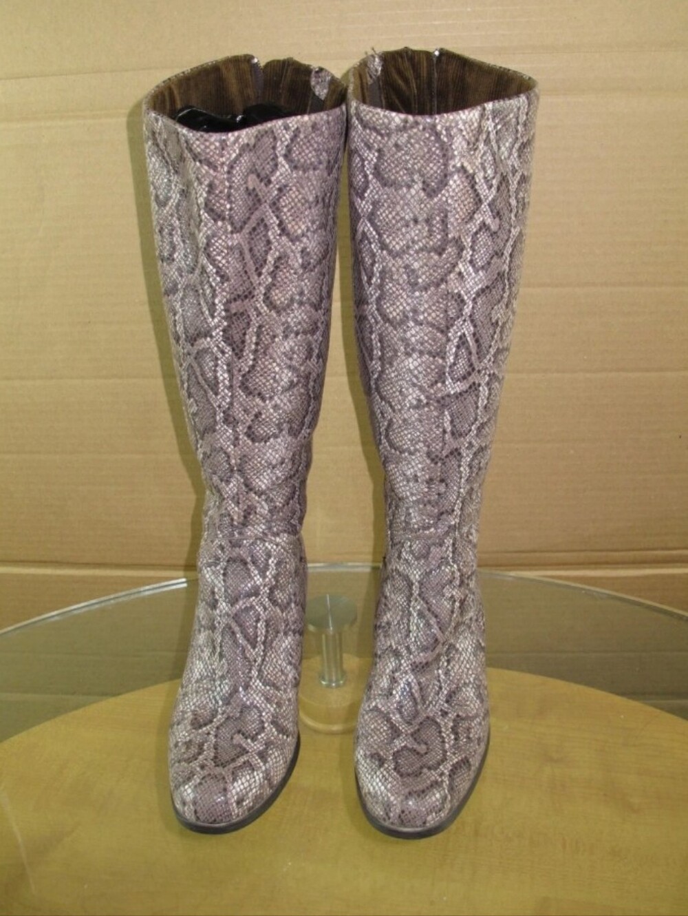 Born Snakeskin Print Knee-high Boots Women's Size 8